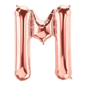 M-Shaped Rose Gold Letter 34" Mylar Balloon