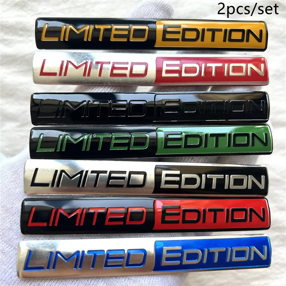 2pcs Metal Aluminum Alloy Limited Edition Car Sticker Decal, Rear Trunk Tail Side Decoration Accessories, Automotive Styling, Automobile Decals, Limited Edition Vehicle Exterior Decals, Decal For Cars