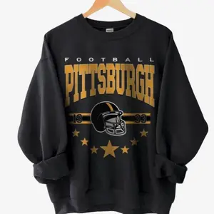 Pittsburgh Football Sweatshirt, Pittsburgh Shirt Retro Style 90s Vintage Unisex Crewneck, Graphic Tee Gift For Football Fan Sport. C