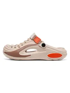 Men High Rebound Hollow Shoes, Breathable Non-slip Thick Sole Slides, Perfect For Beach Vacation & Outdoor Wading Scenarios