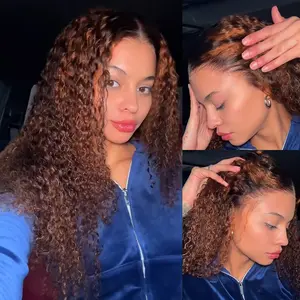 [Highlight P430 Burmese Curly] 220% Density Megalook 13X6 Glueless Lace Frontal Wig Put On Go Pre-everything Natural Hairline Full Thick Virgin Hair