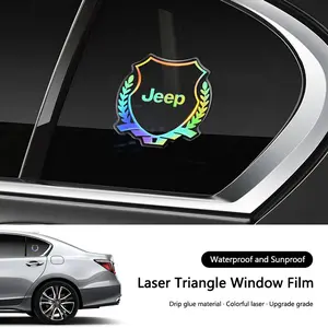 Colorful Laser Resin Car Badge Trunk Window Side Emblem Decal Sticker, Fits Jeep Renegade Compass Grand Cherokee Wrangler Jk Gladiator