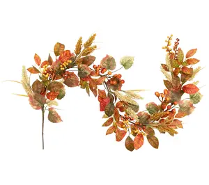 Northlight Leaves & Berries Fall Harvest Garland 5' Unlit