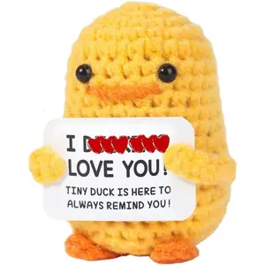 Gifts for Girlfriend Boyfriend Wife Husband, Wedding Anniversary Birthday  for Women Men, Duck Decorat, Adorable  Crochet I Love You , Mini Funny Duck (I Duck Love You)
