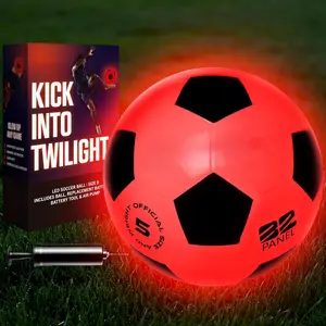 Glow in The Dark Soccer Ball - Sizes 3, 4, 5 for Kids, Teens & Adults - Light Up Soccer Ball with 2 LED Lights - Sports Birthday Gifts Ideas for Boys & Teenagers Ages 6 7 8 9 10 11 12 13 14