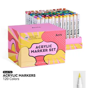 Arrtx 120 Anime Colors Acrylic Markers Brush Tip Paint Pens 120A Art Materials Art School Supplies Artist Grade