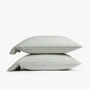 King Relaxed Linen Stripe Pillowcase Set Jade & Parchment - Parachute