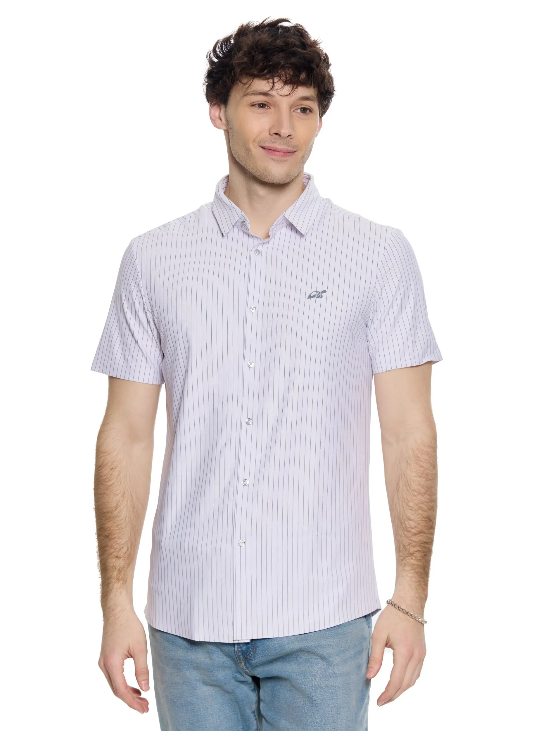 T&3s AeroFlex Pinstripe Performance Shirt - White
