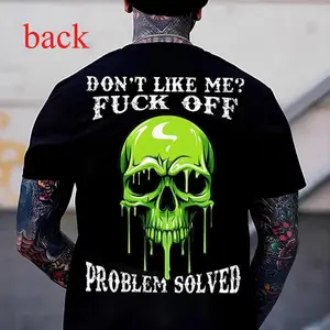 Casual Punk Men's Hoodie – Biohazard Skeleton Skull Print Streetwear