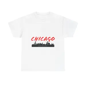 Chicago skyline script T-Shirt | City skyline tee, Chicago skyline silhouette