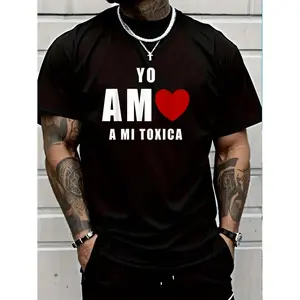 Pure Cotton Yo Amo A Mi Toxica Valentine T-Shirt Unisex Graphic Tee Crew Neck Summer Holiday Top