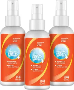 Anti Static Spray, 3 in 1 Instant Anti Static Spray & Instant Wrinkle Release, Odor Eliminator & Fabric Refresher, Travel Size (3 Oz,Pack of 3)