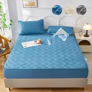 2/3PCS Waterproof Mattress Protector Set, Waterproof Mattress Pad, Deep Pocket Non-Slip Fitted Sheet, Soft Breathable Noiseless Bed Cover, Machine Washable, Perfect for Kids, Pets & Elderly