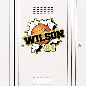 Ripped Basketball Locker Decoration - Customizable Team Pride Sign, Banquet Decoration, Hotel Door Sign with Magnetic Attachments for Schools & Sports Events