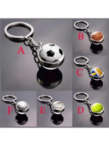 Ball game Time gem keychains, football, basketball, volleyball, baseball glass keychains, perfect gifts for family and friends, perfect gifts for friends who love sports