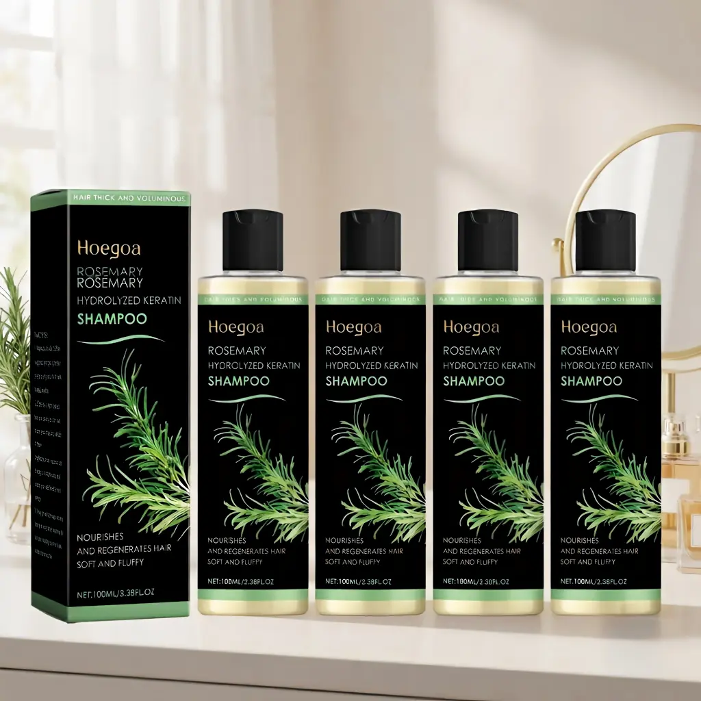 【BUY 2 GET 2 FREE】Organic Rosemary Keratin Shampoo with Caviar & Vitamin C - Boost Hair Growth, Control Oil & Dandruff, Soothe Scalp Irritation, Restore Glossy Hair Glow, Frizz Control Anti-Frizz Haircare, Anti Frizz Shampoo, Adults