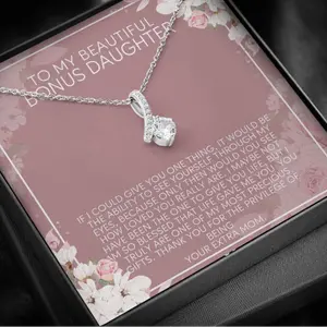 Bonus Daughter Gift From Mom, Stepdaughter Gift From Stepmom, Step Daughter Wedding, Bonus Daughter Necklace, Personalized Jewelry Gifts For Women