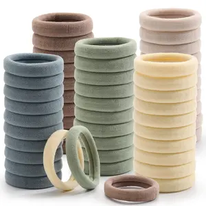 100 Pcs Thick Seamless Hair Ties, Ponytail Holders Hair Accessories No Damage for Thick Hair