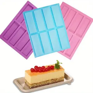 8 Cavity Cake Mold Rectangular Chocolate Silicone Mould Soap Mold Baking Mould Ice Cube Mold DIY Kitchen Tools Decoration Mold