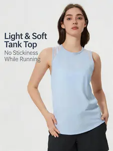 Women’s quick-dry, breathable hollow tank top — lightweight sports cover-up for yoga and fitness, featuring a beautiful back design, sleeveless top