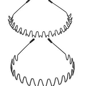 Black Metal Headbands Unisex Fashion Hair Hoops Sports Headwear Hair Accessories for Home Outdoor