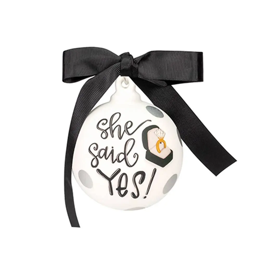 Engaged Ceramic Ornament