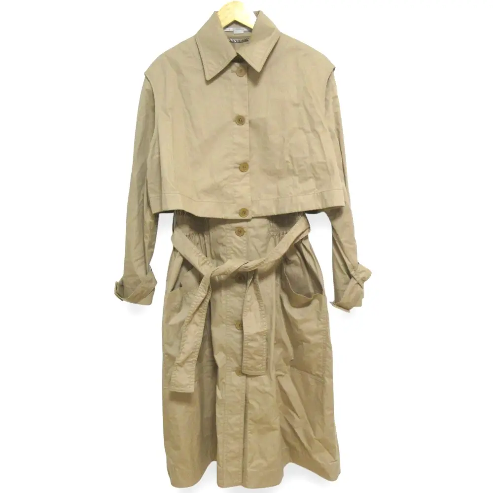 Pre-owned Stella McCartney Cotton Small Leather Goods Elasticated waist trench coat