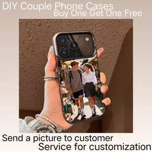 Couples Photo Custom Silver Phone Case for iPhone 12–17 Series, Drop-Resistant, Exclusive Gift for Couples, Unique Personalized Design (No Duplicates)