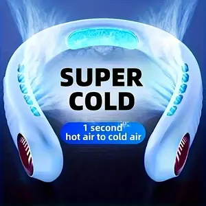 Portable Neck Hanging Fan, Hand-Free Leafless Fan, 5 Speed Settings, Large Capacity Battery, Rotatable Wearable Personal Fan, Supports Charging
