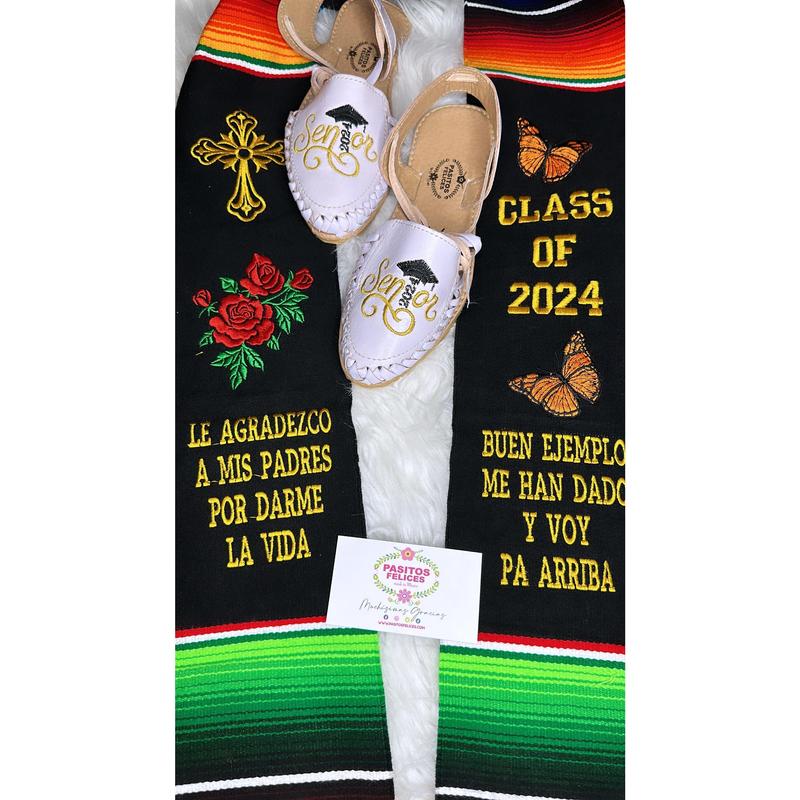 Gold Senior Black - Leather Lace Up Huaraches