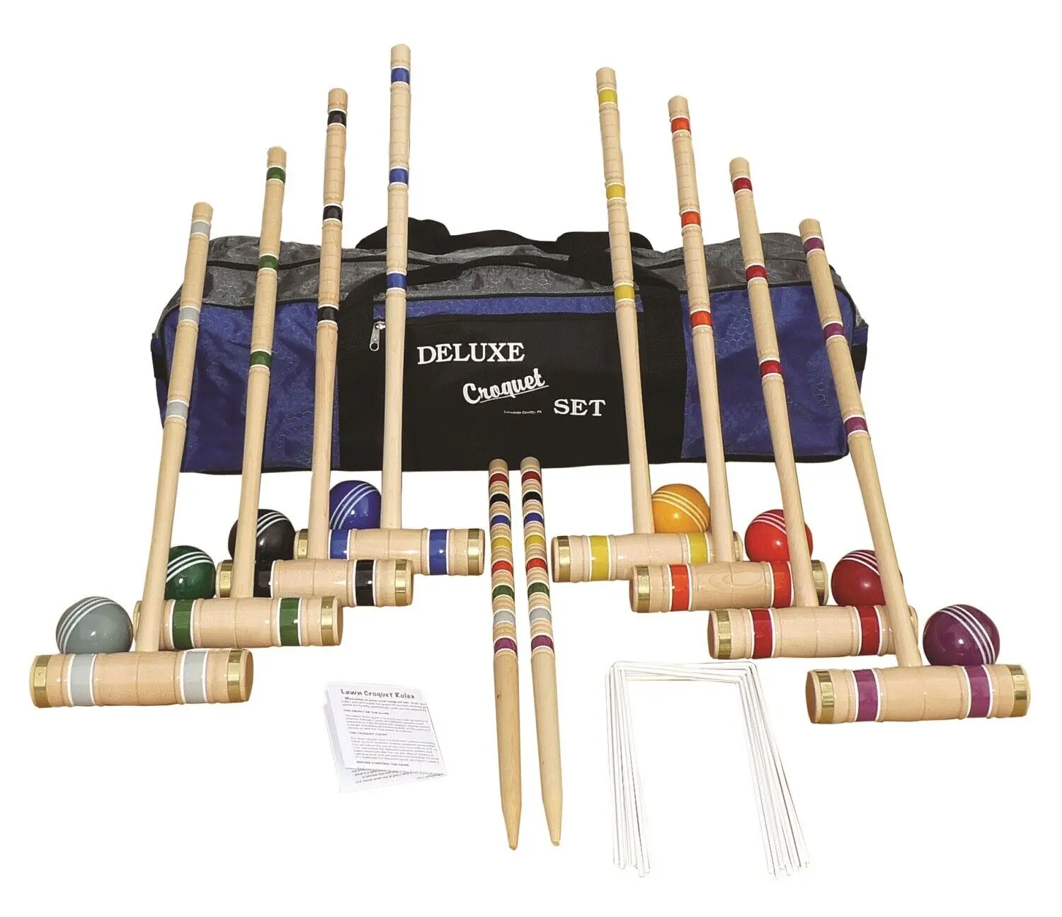 CROQUET SET & CADDY 6 Player 24" Maple & Brass Amish Handmade USA