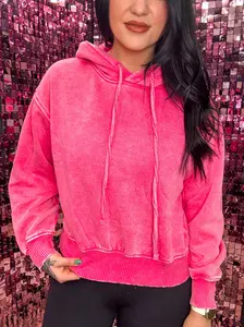 The Sophia Acid Washed Fleece Cropped Hoodie