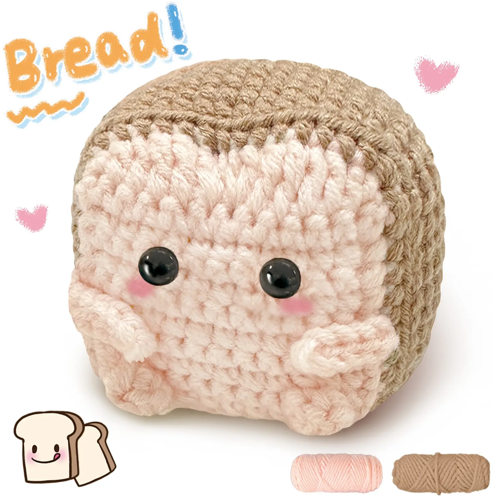 YAMAXIN Crochet Set for Beginners Easy Craft Tool Set Crocheting Supplies Crochet Supplies Kit with Bread Design Knitting Arts And Crafts Project Crochet Kit