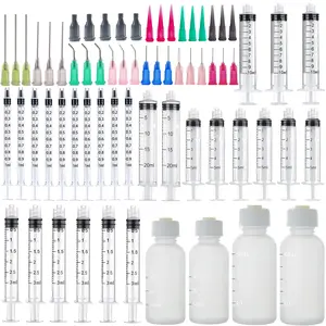1ml 3ml 5ml 10ml 20ml Glue Dispenser 30ml+50ml Glue Bottle Multiple Gauge Dispensing Accessories and Caps For Refilling