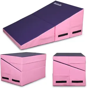 Matladin Incline Gymnastics Mat - Folding Wedge Mat for Kids & Girls, Waterproof PU Cover, Durable EPE Foam, Reinforced Stitching, Commercial Grade Construction, Ideal for Indoor & Outdoor Use - Jump Training