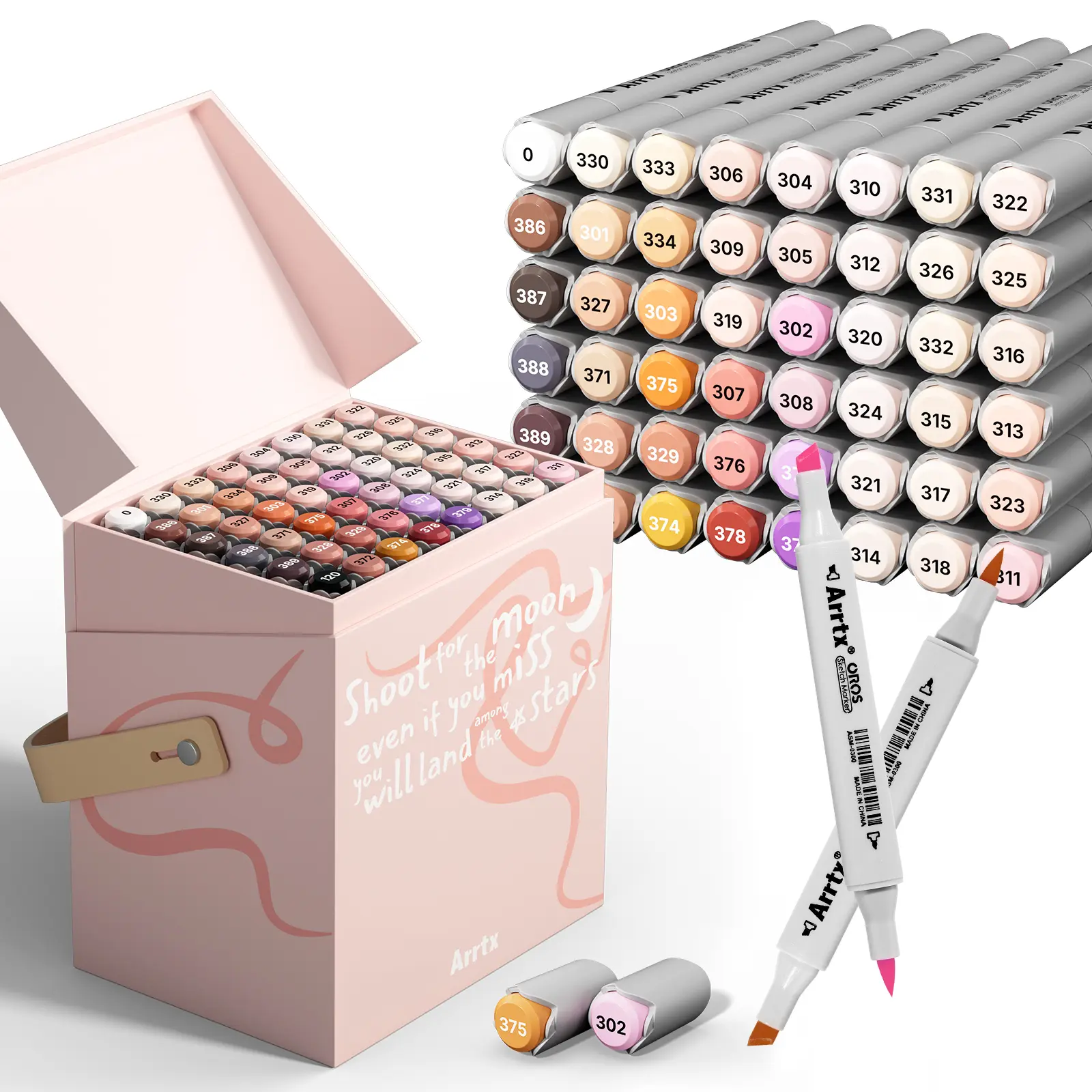 ARRTX Skin Tone Markers Oros Alcohol Based Dual Tip Markers for Portrait, Illustration, Sketching,  Portable Stationery Organizer for Coloring Supplies