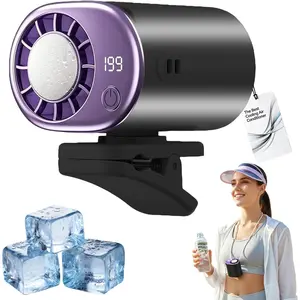 Personal Portable Car Clip-On Air Conditioner Fan with 360 °   Rotation 199 Speeds Adjustable USB Rechargeable LED Display for Office Car Outdoor Beach