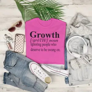 GROWTH Sarcastic Funny Unisex T-Shirt - Soft Breathable Casual Crew Neck Short Sleeve Medium Length Baggy Top for Men & Women