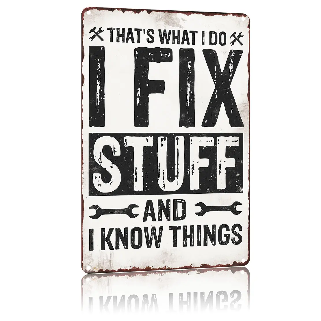 Vintage Aluminium Mechanical Wall Decor Metal Sign - 8x12in Black and White High-Definition Print Tin Plaque, Weatherproof, Rust-Resistant, Durable Fixer Gift for Plumbers' Home, Garage