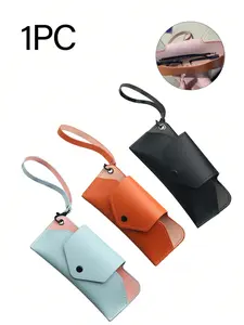 Outdoor Portable Eyeglasses Storage Bag, Plain Color Backpack Hanging Decoration, Fashion Simple Reading Glasses Sunglasses Organizer