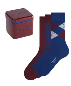 Men's Leisure Sock- 3 Pack - Burgundy and Royal Blue | Falke