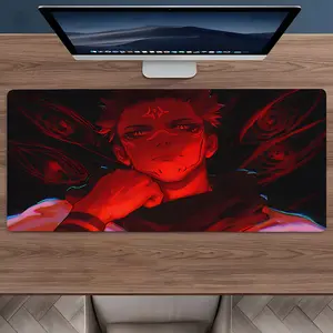 Cool Anime Ninja Large Gaming Mouse Pad, Aesthetic Desktop Protective Pad, Washable Rubber Pad Non-Slip Lock Edge Multi-Size Mouse Pad Suitable For Home Office, Good Gift for Family and Friends, Desktop Accessory