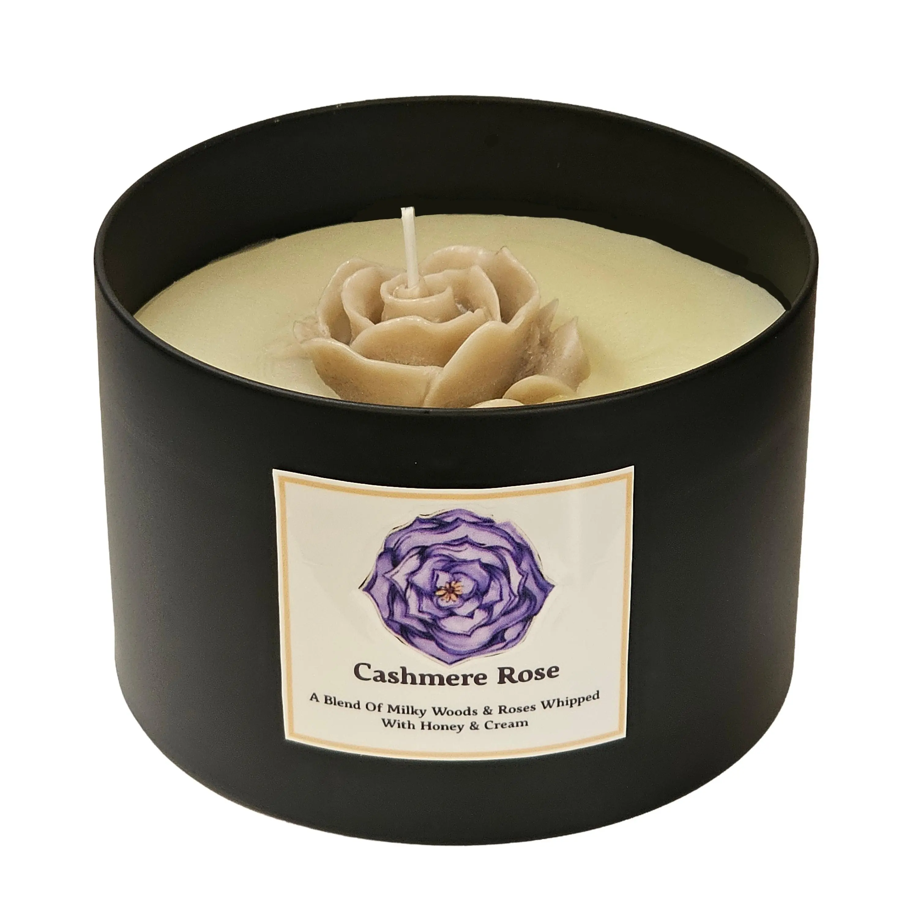 Cashmere Rose Aromatherapy Candle, Essential Oil-Infused for Relaxation, Health & Wellness Support