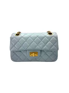 Pre-owned CHANEL leather Crossbody Bags 2.55 Reissue Light Blue Quilted Flap Bag(U1***TJ) IRIS129