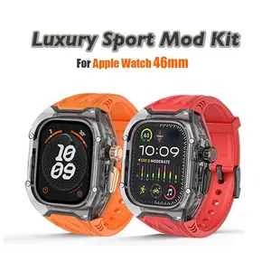 Mod Kit Transparent Protective Case+TPU Strap For Apple Watch Ultra band for iWatch Series 10 9 8 7 6 5 4 46mm 45mm 44mm 49mm