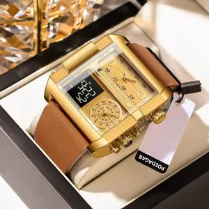 POEDAGAR Luxury Man Wristwatch Rectangle Waterproof Luminous Day Week Men Watch Digital Multifunction Men's Watches Quartz