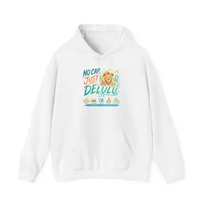 Men's Leo Zodiac Hoodie - Double Lined, All Seasons, Cotton Poly Fabric, Hooded Neck, No Cap Just Delulu Lion Graphic Print Sweatshirt