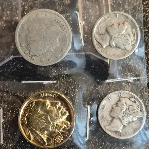 set of 4 vintage us coins set circulated
