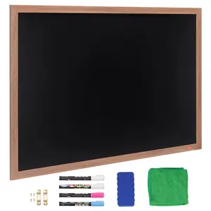 VEVOR Magnetic Chalk Board,  , Hanging Message Signs with Chalks & Eraser, Vintage Wooden Chalkboard Sign, Rustic Brown Framed Calendar and Bulletin Combo Boards, 35"x46", Kitchen, Home Decor, Wedding
