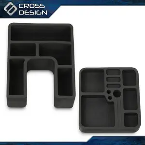 CROSSDESIGN 2pcs Floor Console Organizer Inserts Fit For Ford Bronco 78-96 F-150 F-250 F-350